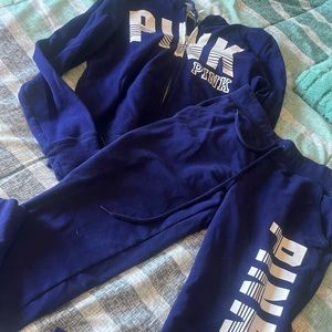Royal blue Vs Pink sweat outfit